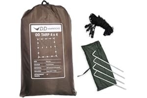 DD Hammocks Lona 4 x 4 – Tapaulin Grande Resistente a la Intemperie para Campamento grupal y Refugio de bushcraft al Aire Libre