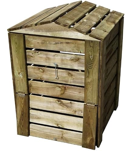 Composteur En Bois Traité 500L Converto - 101x62x91cm - Design Moderne Et Facile à Assembler