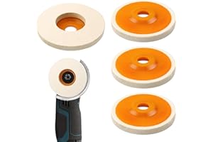 Kigniote 4 dischi per lucidatura, 125 mm, smerigliatrice angolare, in lana, per lucidatura, smerigliatrice angolare, rotondi, per trapano, disco per lucidatura, per cerchioni auto, pietre in alluminio