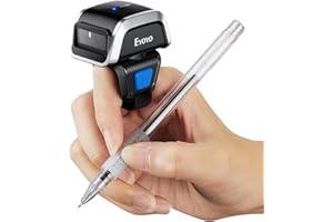 Eyoyo Mini Lector de QR de Anillo, Bluetooth 2D Escáner de Código de Barras 1D Inalámbrico, Mini Pistola de Codigo de Barras Portátil para iOS Android Supermercado Farmacia