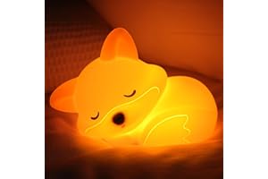 ‎YUANDIAN YuanDian Fuchs Nachtlicht, Süße Fox Silikon Lampe, wiederaufladbare dimmbare Timer Bedside Touch Nachtlicht Deko fürs Kinderzimmer, Geschenk für Baby Kinder