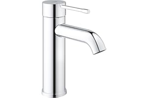 Grohe Essence - Grifo de lavabo, monomando con cuerpo liso, con limitador ecológico de temperatura, Tamaño S, (1/2") (Ref. 23590001)