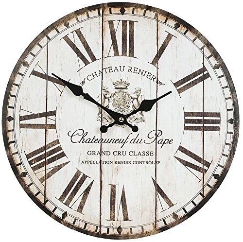 Retro Deko Wanduhr französicher Kolonialstil Nostalgie Wanddeko Vintage Shabby Chic