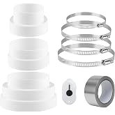 QGGTQG Universal Reducer Connector Diameter 80-150mm Air Outlet Hose Adapter 3.150 3.937 4.331 4.724 130 150mm ABS Reducing P