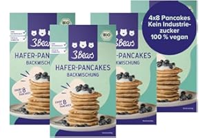 ‎3BEARS 3Bears Bio Backmischung – Hafer-Pancakes, 4er Set, ohne Industriezucker, vegan