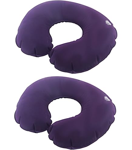 Cuscino Da Viaggio Gonfiabile A Forma Di U Nero - Con Maschera E Tappi - Per Aereo, Auto E Treno - Foto 13