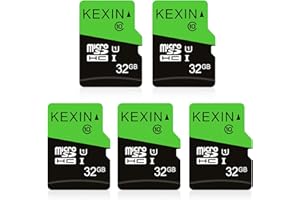 KEXIN 32GB TF Tarjeta de Memoria Micro SD de 32 GB MicroSDHS C10 hasta 80 MB/s, 5 Unidades Tarjeta Externa UHS-1 Class 10 para Cámara Deportiva, IPC Cámara, Smartphone,Drone [5 Pack * 32GB]