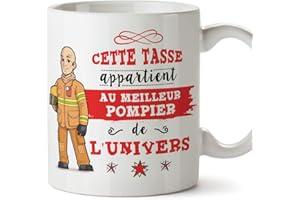 Mugffins Pompière Tasses Originales de café et Petit-déjeuner à Donner Travailleurs Professionnels - Cette Tasse Appartient au Meilleur Pompière de l'univers - Céramique 350 ML