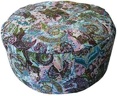 Cushion Zafu "Abstract" - Meditation Cushion - Yoga Cushion (32cm diameter x 16 high) - 100% cotton and buckwheat husk - washable cover - Exclusive Design