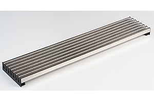 AZERODESIGN- Rejilla Horno- Rejilla Ventilacion- Rejilla ventilacion horno- Rejilla ventilacion frigorífico- Color Inox- 8 Lamas de Aluminio de 60 cm