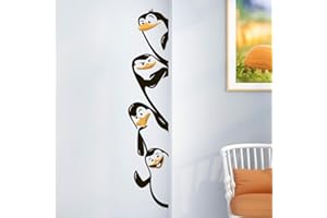 WALL4STICKERS Adesivo da parete in vinile con pinguini e pinguini decorazione per camera da letto camera da letto camera da letto camera da letto cameretta e ragazzo con adesivi per frigorifero interruttore