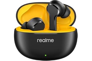 realme Buds T100 dynamiczny przetwornik basowy 10 mm, 28-godzinny czas odtwarzania, wyciszenie hałasów podczas rozmów, IPX5, Bluetooth 5.3, Czarne