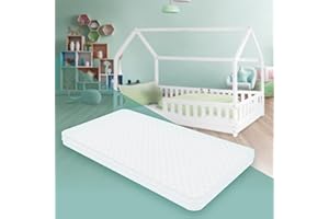 ML DESIGN MODERN LIVING ML-Design Materasso per Lettino Culla Bambini 90x200x10 cm Certificato Oeko Tex 100 a Schiuma Fredda Testato contro le Sostanze Nocive con Cerniera e Rivestimento Sfoderabile Lavabile Ipoallergenico