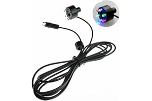 budiniao RGB 6 LED Lights AC12V Waterproof Aquarium Light Waterfall Decoration Night-Lights Garden Lamp Swimming Pool Fountains(3m/9.84ft Cable) (Multi-color)