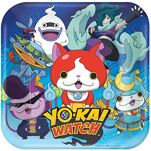 Amscan International - 541740 18 cm Yokai reloj platos de papel