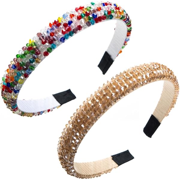 Wecoe Strass-Stirnband Für Frauen – Gepolstert, Glitzernd, Gold
