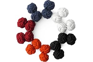 HONEY BEAR Gemelos de Nudo de Seda Tejidos 5 Pares para Hombre/Mujer Camisa/Vestido Decoración con Caja