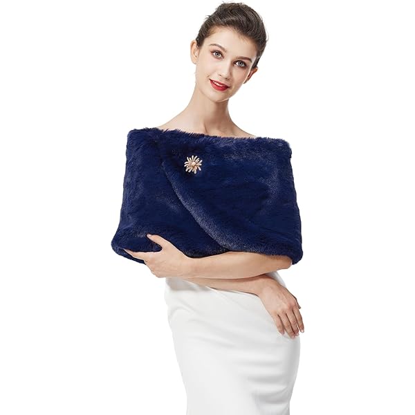 Châle En Fausse Fourrure Femme – Longue Cape Blanche/noire Pour Mariage, Soirée, Hiver – Avec Ruban à Nouer