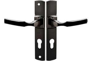 Vachette Ensemble de Poignée de Porte sur Plaque ARTIS - Version Clé I pour Porte d'Entrée, Cave, Abris de Jardin à Cylindre - Entraxe 195 mm - en Zamak Résistant - Garantie 10 Ans - Diamant Noir