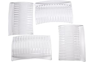 Arranview Jewellery Clear hair combs. 7cm length. 4 Pack of plain side hair grips