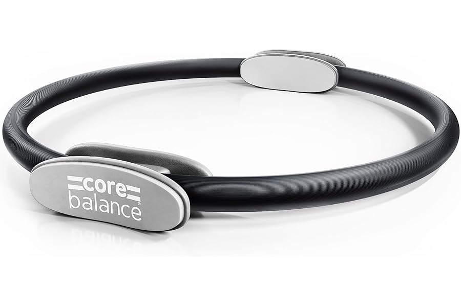 Core Balance Pilates Resistance Ring, Dual Grip Magic Exercise Circle, Double Handle Thigh Arm Toner, Physical Therapy Tool, 15 Inch
