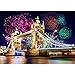 Produktbild Puzzle 500 Teile -" Tower Bridge , London , England "- Brücke Feuerwerk Silvester Nacht - Themse Fluss Ufer - Skyline Stadtmotiv Stadt - Sprachreise Städte / Englisch Great Britain - Bilder Foto - Bild beleuchtet / Reise Urlaub Kurzurlaub Europa Trip / English Turm Big Ben Türme - Silversterfeuerwerk Party - Städtepuzzle