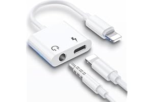 TAYTE 2 in 1 Lightning auf Klinke 3.5mm Kopfhörer Adapter für iPhone [MFi Certified] iPhone Aux Adapter Splitter Kopfhöreranschluss Adapter Dongle Konverter kompatibel mit iPhone 14 13 12 11 XS XR 8 7