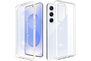 WeiCase Hülle für Samsung s25, Transparent 360 Grad Rundumschutz Schutzhülle mit Integriertem Displayschutz Stoßfest Ultradünn Silikon Handyhülle für Galaxy S25, Clear