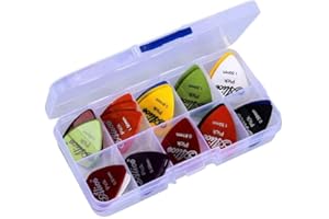DEOLVEN Púas para Guitarra,Paquete de 40 Pick Plectrums para Bajo Acústico Eléctrico Guitarras Hombre Mujer Incluye 0.58 mm 0.71 mm 0.81 mm 0.96 mm 1.2 mm 1.5 mm