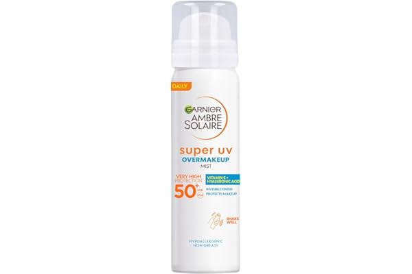 Garnier Ambre Solaire Super UV - Brume Solaire Protectrice Instantanée Visage et Cou - Protection & Anti-Pollution - Pour Tous Types de Peaux - 75 ml