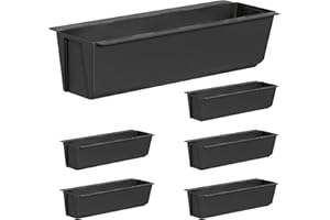 ARTECSIS Juego de 6 jardineras para balcón, color antracita, plástico, para palés europeos