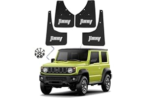 YLOXFW Voiture Garde-Boue pour 2019-2024 Suzuki Jimny HJ BJ64 BJ74 Custom Avant Arrière Anti-éClaboussures Bavettes Boue Rabats Protection Kit Wheel Mud Flaps Fender Splash Guard,Noir