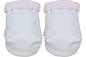 Manoplas Carrito Bebé Rosy Fuentes- Con Forro Polar Interior - Guantes para Carro Bebé - Tejido Suave y Agradable - Manoplas Carro Bebé Universales 0-blanco rosa