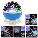 Mond-Sterne-Beleuchtungslampe,Bestes Weihnachtsgeschenk Weihnachtsbeleuchtung Sunvito Star Sky Moon Decorative Light,Mood Light with 4 LED Korne 360 Rotating fuer Bedroom, Playroom, Baby Room, Kids Room ,Lieber,Halloween, Christmas, Romantic - 3