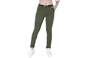 JOPHY & CO. Elastische Damen-Chino-Hose mit Gürtel (Artikelnummer: 3008)