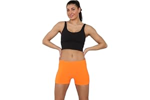 Grunge Wear® Women's Neon Microfiber Hot Pants - Ladies Shorts Dance Gym Party Yoga Knickers Stretch Stylish Short Pant Size S-XL
