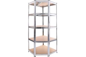 BELKO Eckregal Schwerlastregal 180x70x40cm 875 kg 5 MDF-Platten Regal Lagerregal Kellerregal Steckregal Werkstattregal