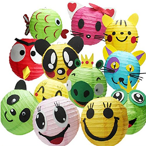 tmade 10,2 cm 15,2 cm 20,3 cm 25,4 cm 30,5 cm weiß Papier Laternen für Geburtstag Baby Dusche Hochzeit Party Garten Home Dekoration, Papier, 12 Pack White Lanterns, 10 inch(25cm) - 6