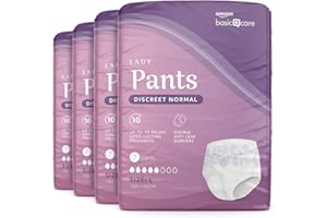 Amazon Basic Care Femme Sous vêtement Discreet Normale Grand, Sans parfum, Blanc, 28 Pièces (4 lot de 7)