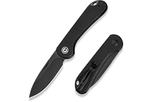 CIVIVI Elementum Slip Joint Folding Pocket Knife 7.52 CM 14C28N Blade G10 Handle, Outdoor EDC Knife C18062AJ-1 (Black)
