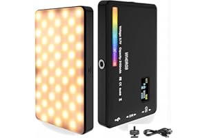 SRIKEKL RGB Video Light,Portable LED Camera Light Panel 360° Full Color Light CRI95+ Dimmable 2500K-9000K, 3100mAh Rechargeable LED DSLR Fill Light for Photography, Video Conference, YouTube, TikTok