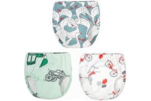 MORBUY-SHOP Culotte d'apprentissage Lavables Bébé, Morbuy 3/4/6 Packs Coton Couche-Culotte Anti-Fuite Potty Pantalon de Formation Imperméables pour Garçon et Fille, 6 à 72 Mois