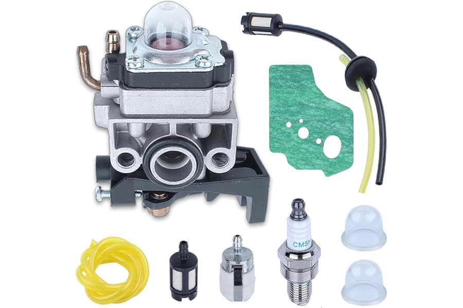 Carburettor Carb Kit for Honda GX35 GX25 FG110 HHT25 HHT35, ADEFOL Carburetor + Gasket + Fuel Filter + Air Filter + Spark Plug + Primer Bulb Engine Replacement Parts Kit 9 in 1