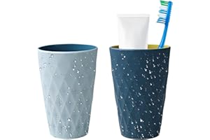 Yemiany gobelet Salle de Bain, 2PCS gobelet Plastique, Accessoires Salle de Bain, Design de Style Nordique, 450ml/15.8oz Solide et résistant à la Chute, adapté aux Adolescents et aux Enfants