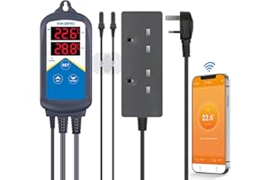 Inkbird ITC-306A-WiFi Aquarium Temperature Controller Aquarium Thermostats Fish heater thermostat with Dual Heating Socket for Marine Tank Fish Shrimp Tortoise（No Timer）