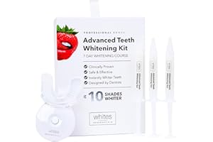 Whites Beaconsfield Advanced Teeth Whitening Kit – Clinically Proven, Up to 10 Shades Whiter, Teeth Whitening for Sensitive Teeth, LED Mouth Tray with Pap Gels, Dentist-Designed, Peroxide-Free