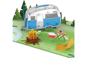‎PAPERCRUSH papercrush® Pop-Up Karte Camping mit Wohnwagen - 3D Geburtstagskarte oder Geldgeschenk für Camper, Lustiges Camping Geschenk für Frauen und Männer, Gutschein für Campingplatz oder Reise