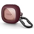 SURITCH Clear Case Compatible with Samsung Galaxy Buds 2/Buds Live/Buds 2 Pro/Buds Pro/Buds FE Cover Protective Portable Case with Keychain for Samsung Galaxy Buds 2 Wine Red