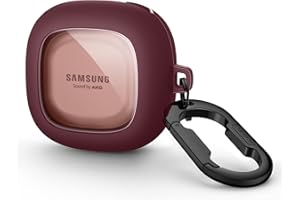 SURITCH Przezroczyste etui kompatybilne z Samsung Galaxy Buds 2 / Buds Live/Buds 2 Pro/Buds Pro/Buds FE pokrowiec ochronny przenośny z brelokiem do Samsung Galaxy Buds 2 czerwone wino