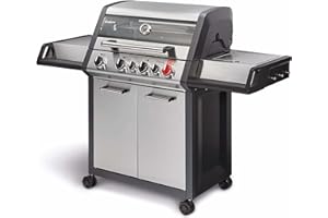 Enders Monroe Pro 4 SIK Turbo Barbacoa gas - Barbacoa de gas y Barbacoa jardín exterior con infrarrojos, tapa, estantes y Heat Range - Barbacoa con tapa y 4 quemadores #837833